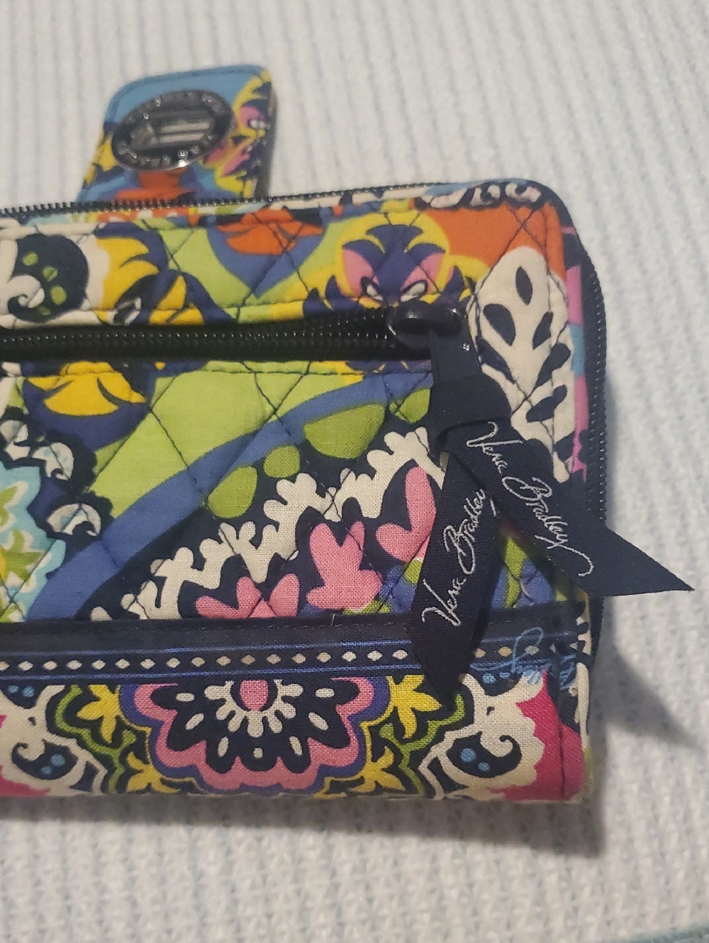 Vera Bradley Multi-Color Quilted Floral Zip Wallet